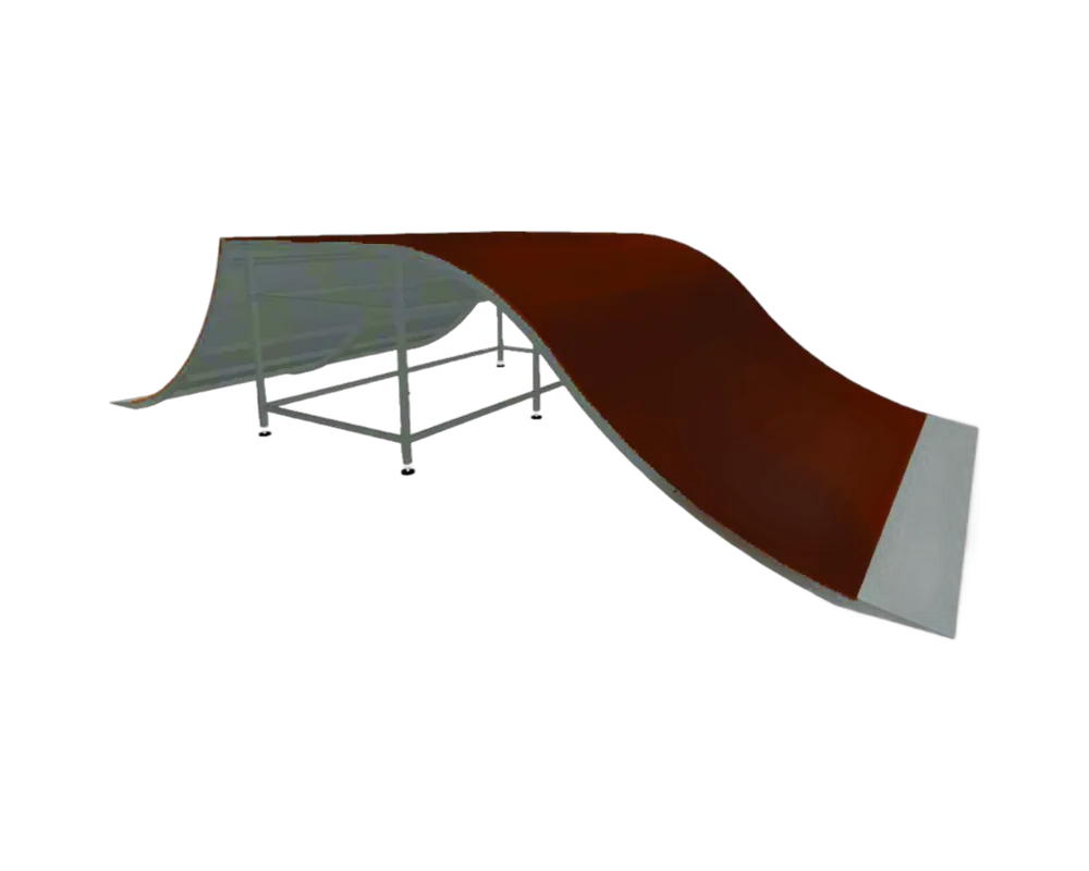 View full screen Skatepark element "Quarter pipe and bank", 135 cm