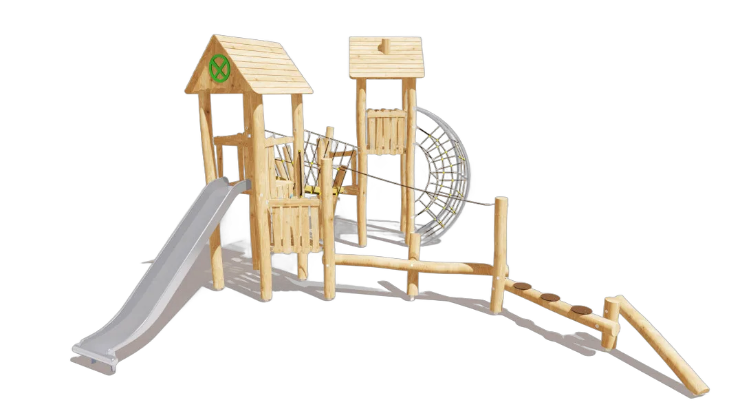Play complex with stainless steel slide "Eco"